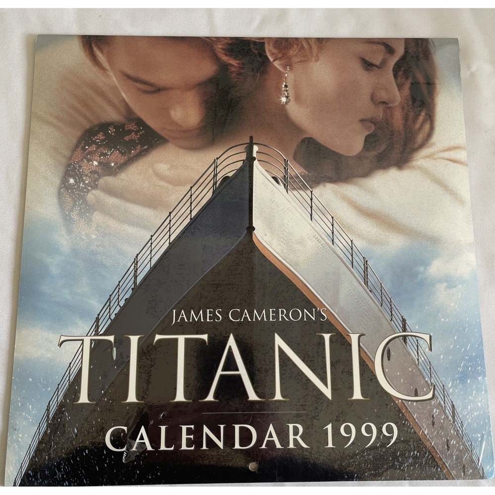 Vintage James Cameron's Titanic calendar 1999 Leonardo DiCaprio Kate Winslet New